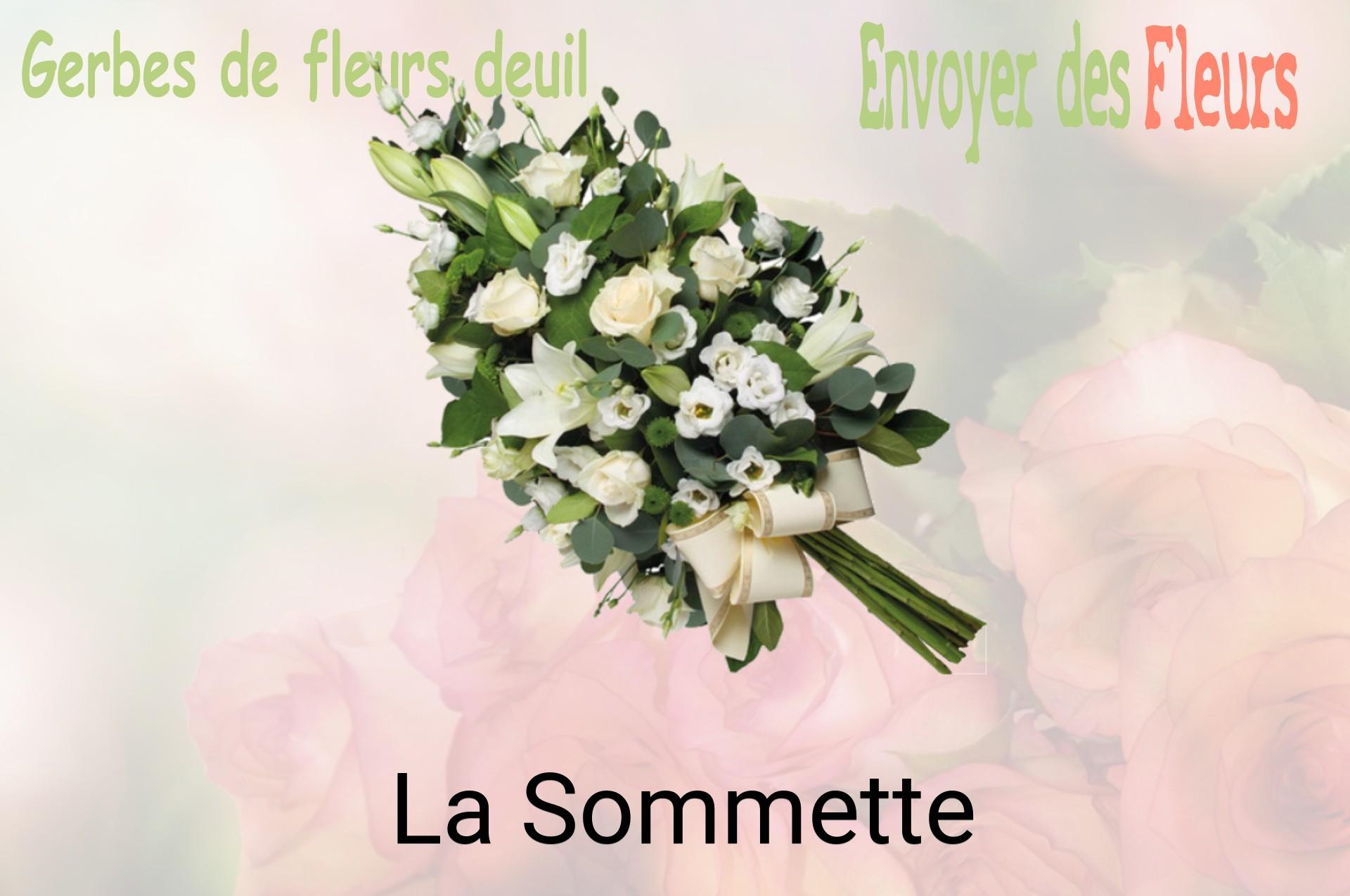 Gerbe de fleurs de deuil livrée à La Sommette